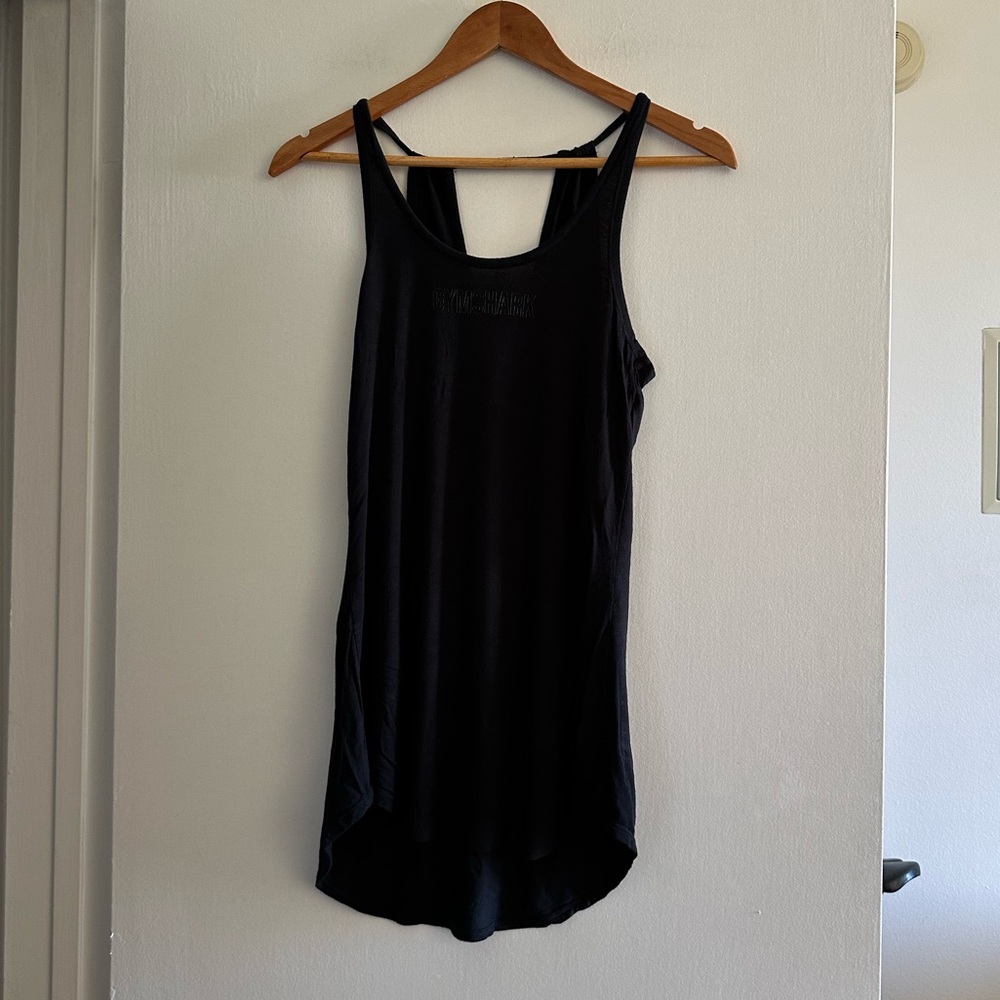 Gymshark Black Athletic Lightweight Viscose Logo Tank size Medium EUC